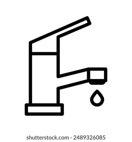 Water tap linear logo mark in black and white