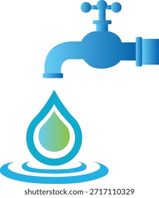 Diseño de logotipo de grifo de agua. Toca el diseño del logotipo