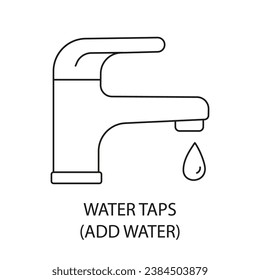 Water tap, Need to add water vector line icon for marks on food packaging