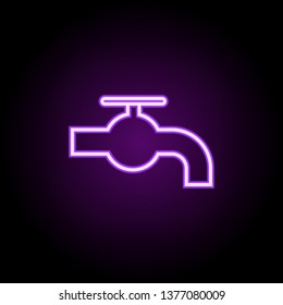 water tap neon icon. Elements of web set. Simple icon for websites, web design, mobile app, info graphics