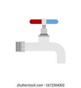 Water tap on white background. Vector illustration in trendy flat style. EPS 10.