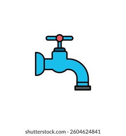 water tap on white background