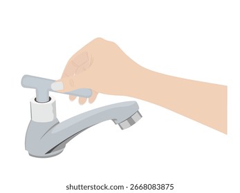 Grifo de agua sobre fondo blanco.