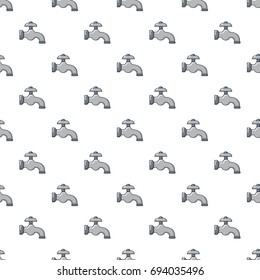 Water tap pattern in cartoon style. Seamless pattern vector illustration