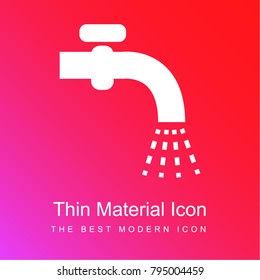 Water tap red and pink gradient material white icon minimal design