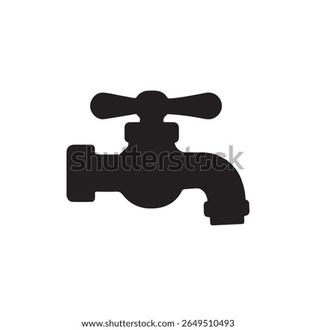 Water tap silhouette vector icon isolated on white background