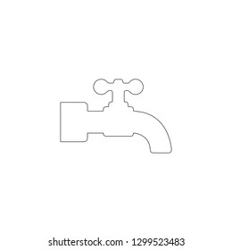 Water tap. simple flat vector icon illustration. outline line symbol - editable stroke