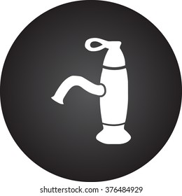 Water tap simple icon on colorful round background