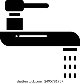 Water Tap solid glyph vector illustration