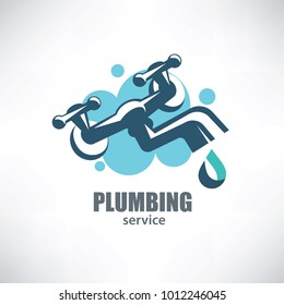 water tap stylized symbol, plumbing service logo template