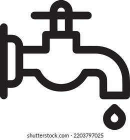 Water tap toilet icon. Outline water tap toilet vector icon for web design isolated on white background
