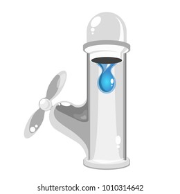 Water tap vector with water drop