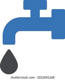 water tap vector glyph colour icon