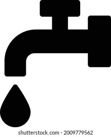 water tap vector glyph flat icon
