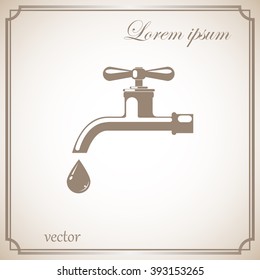 Water tap vector icon