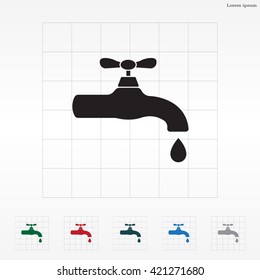 Water tap vector icon