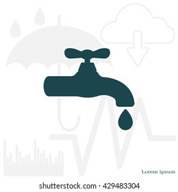 Water tap vector icon