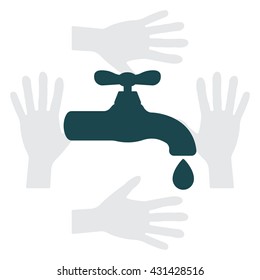 Water tap vector icon