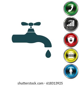 Water tap vector icon