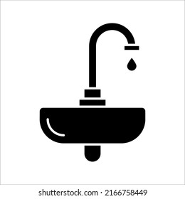 Water tap vector icon Dripping tap with drop icon for web, mobile and infographics. vector illustration on white background