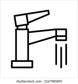 Icono del vector del grifo de agua Golpear con icono de gota para web, móvil e infografía. ilustración vectorial sobre fondo blanco