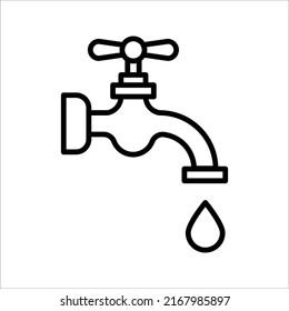 Icono del vector del grifo de agua Golpear con icono de gota para web, móvil e infografía. ilustración vectorial sobre fondo blanco