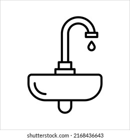Water tap vector icon Dripping tap with drop icon for web, mobile and infographics. vector illustration on white background