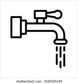 Water tap vector icon Dripping tap with drop icon for web, mobile and infographics. vector illustration on white background