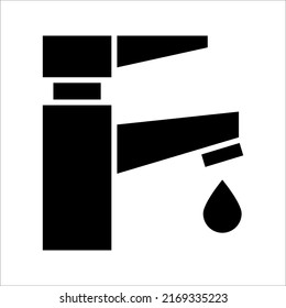Water tap vector icon Dripping tap with drop icon for web, mobile and infographics. vector illustration on white background
