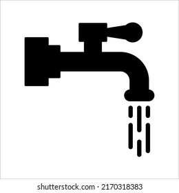 Icono del vector del grifo de agua Golpear con icono de gota para web, móvil e infografía. ilustración vectorial sobre fondo blanco
