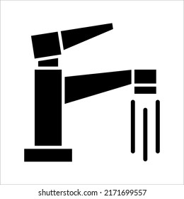 Water tap vector icon Dripping tap with drop icon for web, mobile and infographics. vector illustration on white background