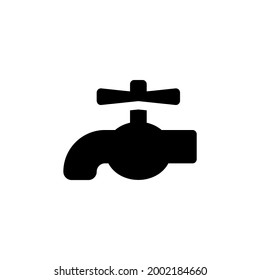 Water tap vector icon. Water faucet black symbol isolated Vector illustration EPS 10