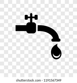 Water tap vector icon isolated on transparent background, Water tap transparency logo concept