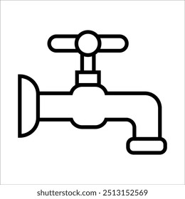 modelo de linha de ícone de vetor de torneira de água