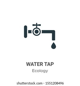 Water tap vector icon on white background. Flat vector water tap icon symbol sign from modern ecology collection for mobile concept and web apps design.
