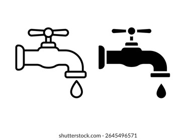 water tap vector icon on white background