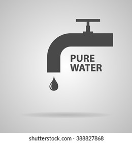 Water tap vector icon pure water