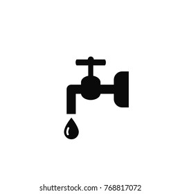 Water tap vector icon. Simple isolated crane symbol.