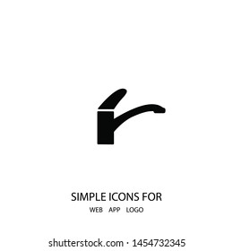 A water tap vector icon. The symbol of a water tap. A tap vector icon.