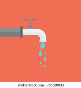 Water tap. Vector illustration.