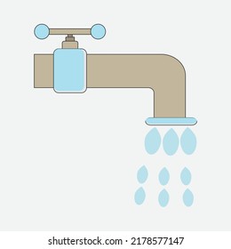 water tap vector illustration. flow drip