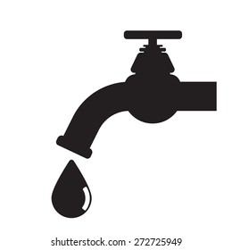 Water tap vector illustration silhouette