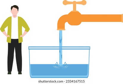 Ilustración de vectores de grifo de agua que se puede modificar o editar fácilmente

