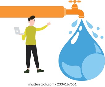 Water tap Vector Illustration that can be easily modified or edit

