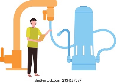 Ilustración de vectores de grifo de agua que se puede modificar o editar fácilmente

