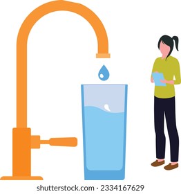 Vektor-Illustration mit Wasserhahn, die leicht modifiziert oder bearbeitet werden kann

