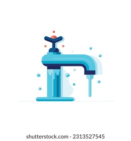 Vector de grifo de agua aislado en blanco