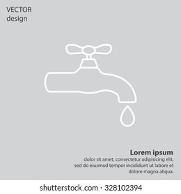Water tap vector line icon
