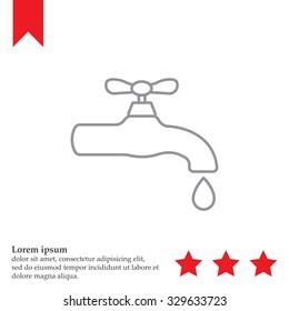 Water tap vector line icon
