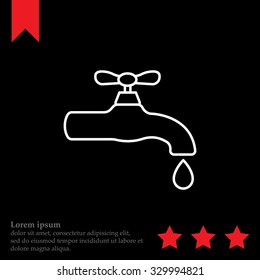 Water tap vector line icon
